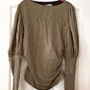 Long sleeve metallic blouse
